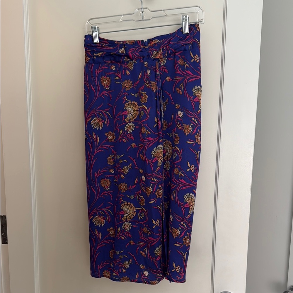 ba&sh Floral Print Skirt - Blue and Red